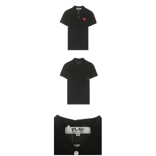 [꼼데가르송] AZ-T005-051-1 와펜 폴로 티셔츠 블랙 여성 티셔츠 / TS,COMME DES GARCONS