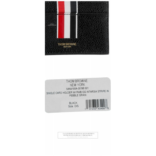[톰브라운] MAW100A 00198 001 싱글 삼선 카드 지갑 블랙 지갑 / TFN,TJ,THOM BROWNE