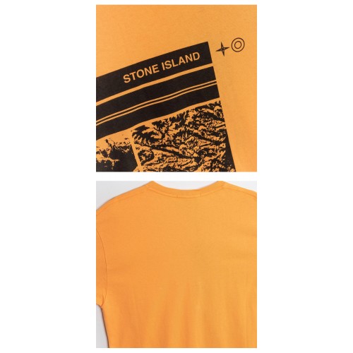 [스톤아일랜드] 20FW 73152NS87 V0032 로고 프린팅 라운드 반팔티셔츠 오렌지 남성 티셔츠 / TJ,STONE ISLAND