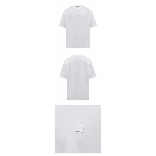 [아크네] CL0108 183 페이스 패치 아플리케 라운드 반팔티셔츠 오프틱 화이트 남성 티셔츠 / TJ,ACNE STUDIOS