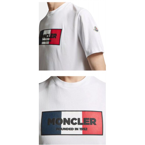 [몽클레어] 8C00036 8390T 002 로고 패치 라운드 반팔티셔츠 화이트 남성 티셔츠 / TLS,MONCLER
