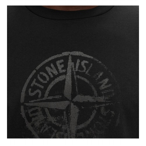 [스톤아일랜드] 24SS 80152RC87 V0029 로고 프린팅 라운드 반팔티셔츠 블랙 남성 티셔츠 / TTA,STONE ISLAND