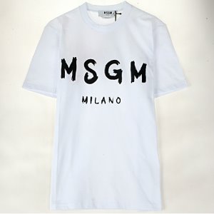 [MSGM] 20SS 2840MM97 207098 01B 페인트 밀라노 로고 반팔 화이트블랙 남성 티셔츠 / TR,TJ,MSGM