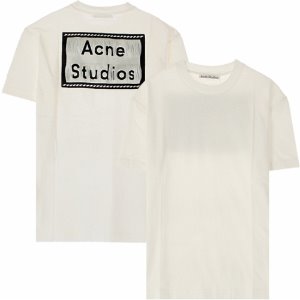 [아크네] 20SS AL0119 183 백로고 반팔 티셔츠 오프틱 화이트 여성 티셔츠 / TJ,ACNE STUDIOS