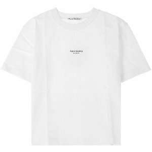 [아크네] 20SS AL0135 183 미니로고 반팔 티셔츠 화이트 여성 티셔츠 / TJ,ACNE STUDIOS