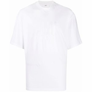 [아미] UTS003.725 100 로고 패치 라운드 반팔티셔츠 화이트 공용 티셔츠 / TJ,AMI