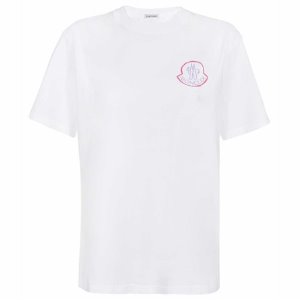 [몽클레어] 8C00010 829FB 001 그래픽 프린트 반팔티셔츠 화이트 여성 티셔츠 / TJ,MONCLER