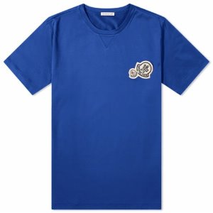 [몽클레어] 8C00057 8390Y 771 더블로고 라운드 반팔티셔츠 블루 남성 티셔츠 / TJ,MONCLER