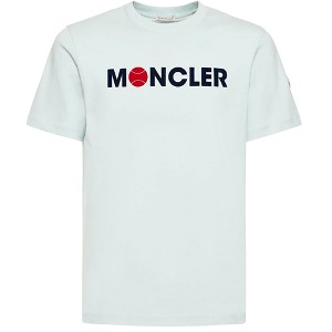 [몽클레어] 8C00008 829HP 70C 프론트 로고 반팔 티셔츠 라이트민트 남성 티셔츠 / TJ,MONCLER