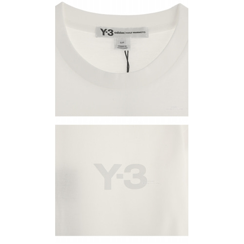 [Y3] 19FW DY7138 로고 라운드 반팔티셔츠 화이트 남성 티셔츠 / TR,Y-3