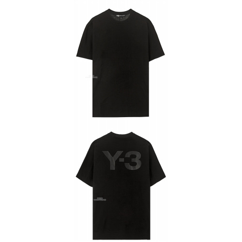[Y3] 19FW FJ0365 백로고 라운드 반팔티셔츠 블랙 남성 티셔츠 / TJ,Y-3