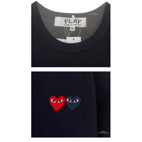[꼼데가르송] AZ-T225-051-2 더블와펜 반팔 티셔츠 네이비 여성 티셔츠 / TEO,COMME DES GARCONS