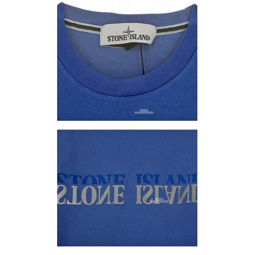 [스톤아일랜드] 19SS 70152NS88 V0043 리플렉티브 로고 라운드 반팔티셔츠 라이트퍼플 남성 티셔츠 / TTA,STONE ISLAND