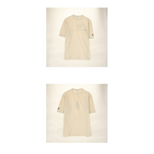 [Y3] 20SS FQ4115 시그니처 로고 반팔 티셔츠 아이보리 남성 티셔츠 / TR,Y-3