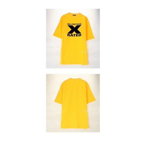 [발렌시아가] 20SS 620969 TIVA7 1802 X 레이티드 로고 프린팅 반팔티셔츠 옐로우 남성 티셔츠 / TFN,BALENCIAGA