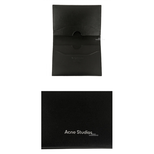 [아크네] CG0099 900 로고 레더 바이폴드 카드홀더 블랙 지갑 / TJ,ACNE STUDIOS
