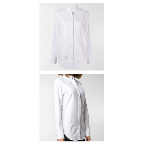 [톰브라운] FLL005E 06177 100 클래식 롱 슬리브 버튼 다운 셔츠 화이트 여성 셔츠 / TR,THOM BROWNE