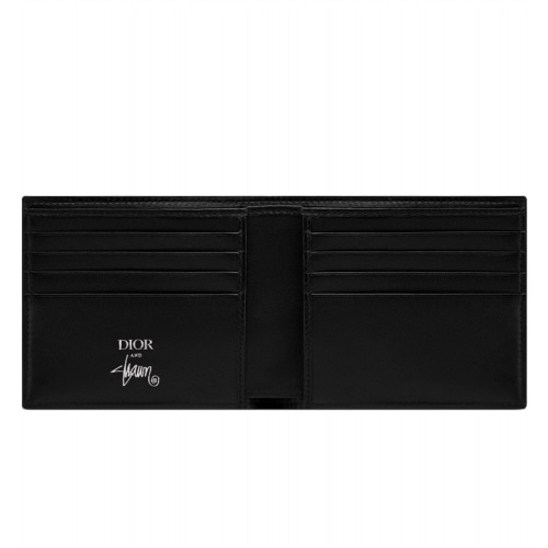 [디올] 2PUBH027YZS H10E 디올 X 스투시 로고 반지갑 블랙 지갑 / TTA,DIOR