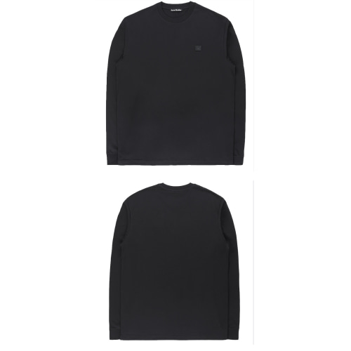 [아크네] CL0087 900 페이스 패치 긴팔 티셔츠 블랙 남성 티셔츠 / TJ,ACNE STUDIOS