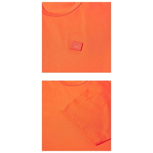 [아크네] 25E173 ORG 페이스 패치 라운드 반팔 티셔츠 오렌지 남성티셔츠 / TJ,ACNE STUDIOS