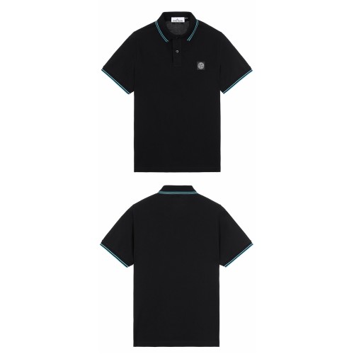 [스톤아일랜드] 101522S18 V5029 가슴로고패치 폴로 티셔츠 블루 블랙 남성 티셔츠 / TTA,STONE ISLAND