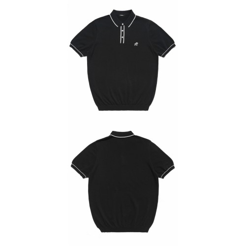 [말본] M19-OCT-15-BLK 비스케인 폴로 니트 반팔 티셔츠 블랙 남성 티셔츠 / TR,MALBON