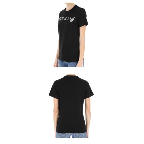 [몽클레어] 8C71510 V8094 999 엠보 실버 로고 패치 반팔티셔츠 블랙 여성 티셔츠 /  TJ,MONCLER