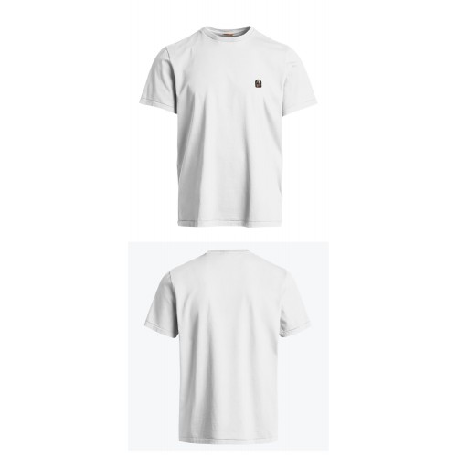 [파라점퍼스] 22FW PM TEE BT02 505 로고패치 라운드 반팔티셔츠 화이트 남성 티셔츠 / TR,PARAJUMPERS