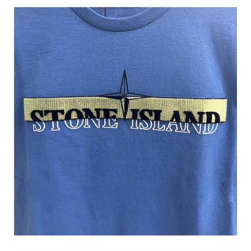 [스톤아일랜드] 20FW 73152NS83 V0043 로고 패치 반팔 티셔츠 블루네이비 남성 티셔츠 / TTA,STONE ISLAND