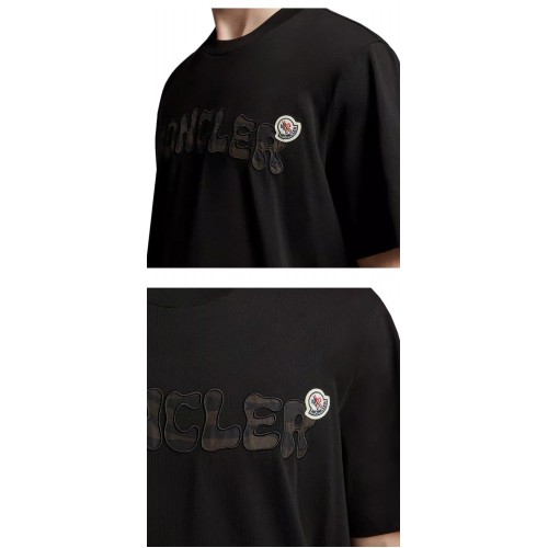 [몽클레어] 8C00034 8390T 999 로고 패치 라운드 반팔티셔츠 블랙 남성 티셔츠 / TLS,MONCLER