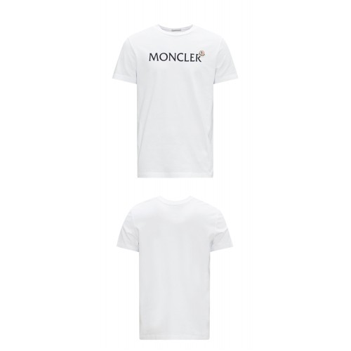 [몽클레어] 8C00047 8390T 001 로고 패치 라운드 반팔티셔츠 화이트 남성 티셔츠 / TLS,MONCLER