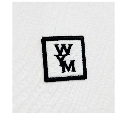 [우영미] W233TS07701W WYM패치 블랙 백로고 코튼 라운드 반팔티셔츠 화이트 남성 티셔츠 / TR,WOOYOUNGMI