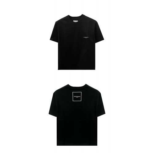 [우영미] W233TS01708B 코튼 스퀘어 라벨 반팔티셔츠 블랙 남성 티셔츠 / TEO,WOOYOUNGMI