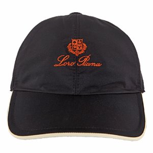 [로로피아나] FAB1977 B07J 로고 자수 비콜로르 베이스볼캡 네이비 모자 / TJ,LORO PIANA