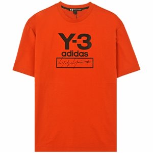 [Y3] 19FW FJ0411 스택 로고 프린팅 반팔티셔츠 오렌지 남성 티셔츠 / TR,Y-3