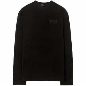 [Y3] 19FW DY7293 가슴로고 엠보 긴팔 티셔츠 블랙 남성 티셔츠 / TR,Y-3