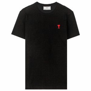 [아미] 20SS P20HJ108.720 001 하트패치 라운드 반팔티셔츠 블랙 남성 티셔츠 / TR,AMI