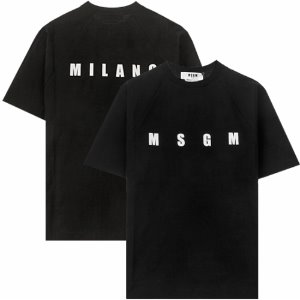[MSGM] 20SS 2841MDM209 207298 99 로고 라운드 반팔티셔츠 루즈핏 블랙화이트 여성 티셔츠 / TFN,MSGM