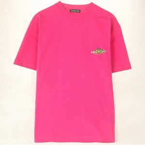 [발렌시아가] 20SS 594579 THV60 5630 봉쥬르로고 프린팅 반팔티셔츠 핑크 남성 티셔츠 / TFN,BALENCIAGA
