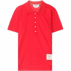 [톰브라운] MJP052A 00042 600 릴렉스핏 버튼 폴로 티셔츠 레드 남성 티셔츠 / TJ,THOM BROWNE