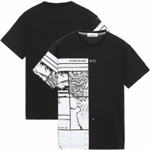 [스톤아일랜드] 20FW 73152NS87 V0029 로고 프린팅 라운드 반팔티셔츠 블랙 남성 티셔츠 / TJ,STONE ISLAND