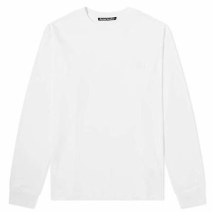 [아크네] CL0087 183 페이스 패치 긴팔 티셔츠 화이트 남성 티셔츠 / TJ,ACNE STUDIOS