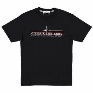 [스톤아일랜드] 20FW 73152NS83 V0029 로고 패치 반팔 티셔츠 블랙 남성 티셔츠 / TTA,STONE ISLAND