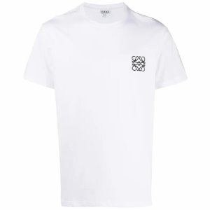 [로에베] H526341XAI 2100 301 아나그램 로고 자수 반팔 티셔츠 화이트 남성 티셔츠 / TJ,LOEWE