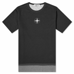 [스톤아일랜드] 20FW 731523341 V0029 로고 반팔 티셔츠 블랙 남성 티셔츠 / TJ,STONE ISLAND