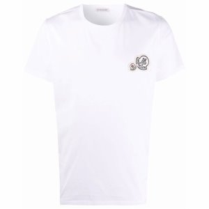 [몽클레어] 8C00038 8390Y 001 더블 패치 로고 라운드 반팔티셔츠 화이트 남성 티셔츠 / TLS,MONCLER
