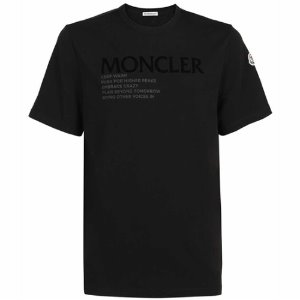 [몽클레어] 8C00042 8390T 999 가슴로고 레터링 그래픽 라운드 반팔티셔츠 블랙 남성 티셔츠 / TLS,MONCLER