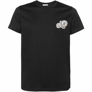 [몽클레어] 8C00057 8390Y 999 더블로고 라운드 반팔티셔츠 블랙 남성 티셔츠 / TJ,MONCLER