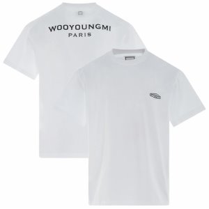 [우영미] W221TS07701W 블랙 백로고 라운드 반팔티셔츠 화이트 남성 티셔츠 / TEO,WOOYOUNGMI