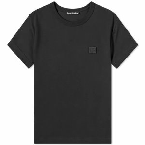 [아크네] CL0157 900 페이스패치 크루넥 반팔티셔츠 블랙 여성 티셔츠 / TJ,ACNE STUDIOS
